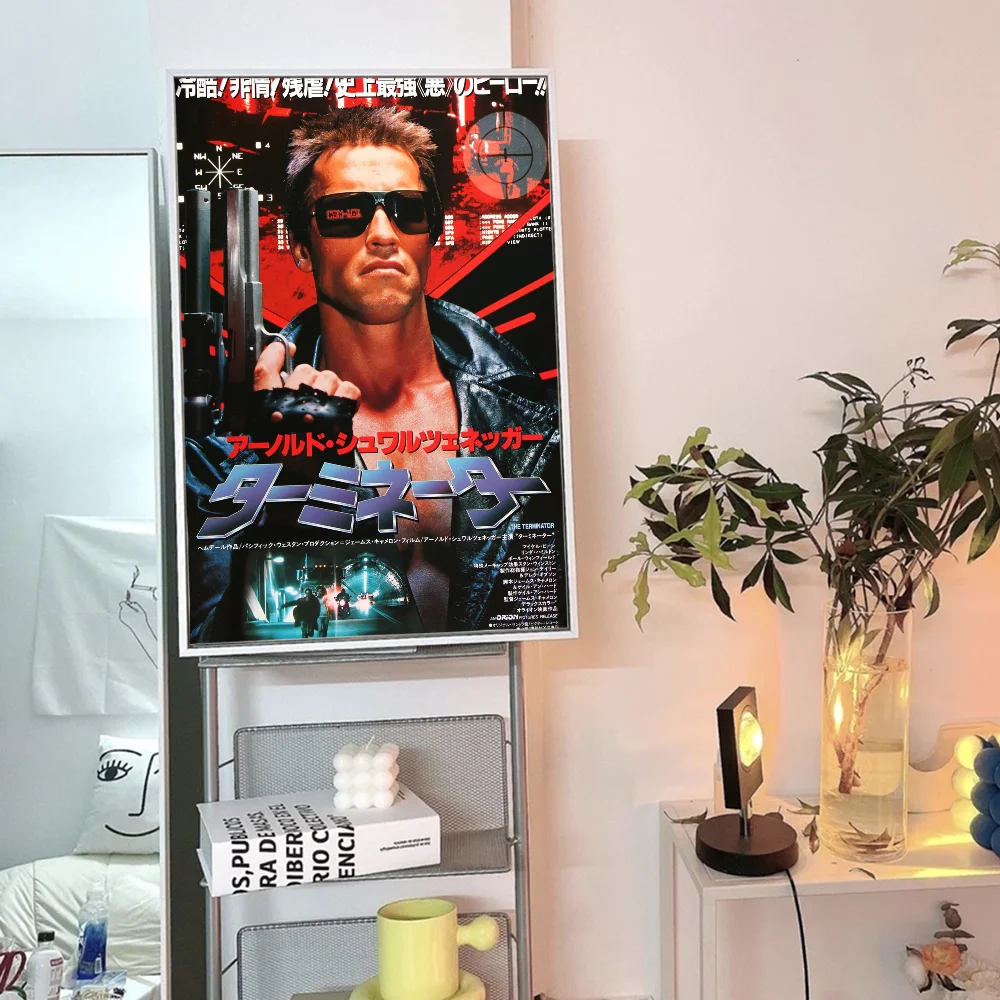 Póster de la película T-The T-Terminator, pósteres de anime, pósteres retro de arte de pared de calidad HD adhesivos para decoración de habitaciones del hogar kawaii, pósteres de anime