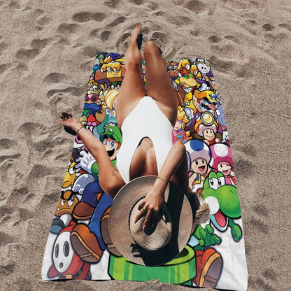 Anime Movie M-Marios Bowser Towel Microfiber Beach Towel Absorbent Quick dry Soft Yoga Swimming Resort Mountain Climbing Towel