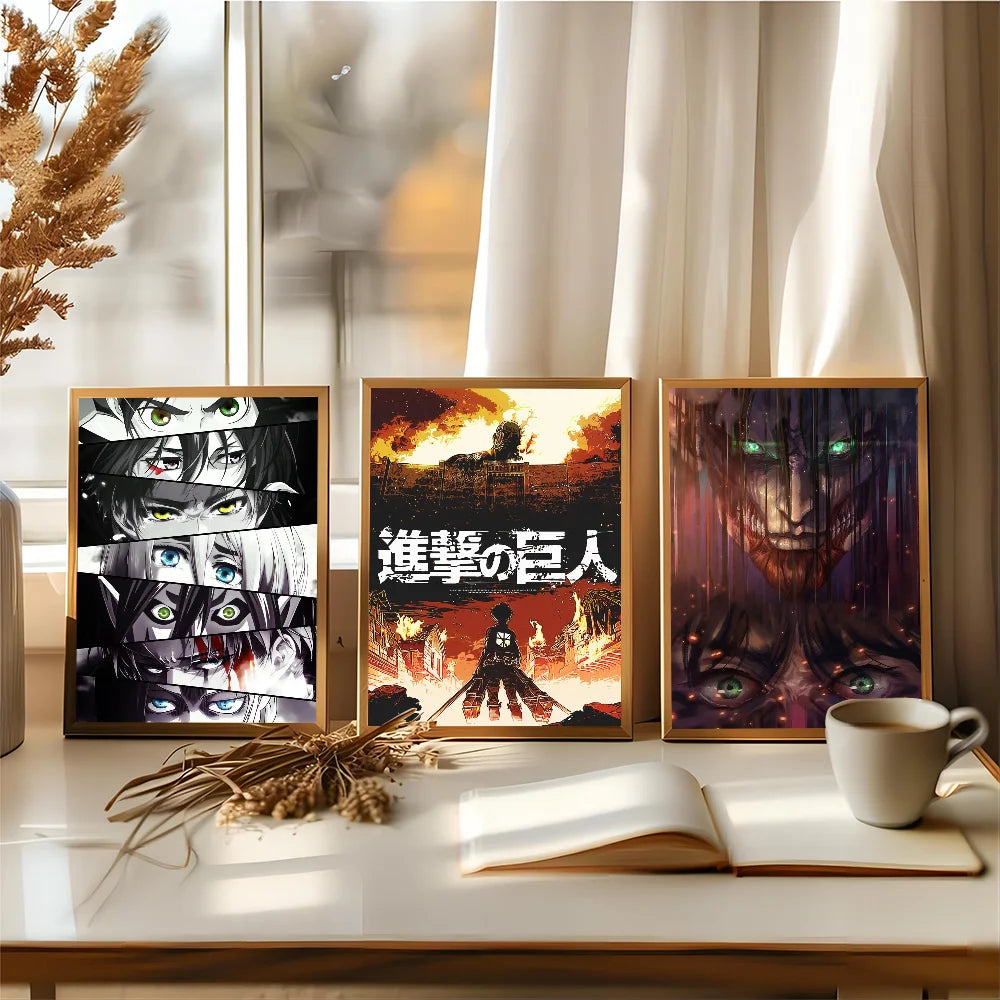 Anime A-AttackS on T-Titan Good Quality Prints and Posters Waterproof Paper Sticker Coffee House Bar Posters Wall Stickers