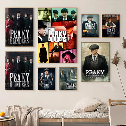 Movie P-Peaky B-Blinders TV Vintage Posters Sticky Whitepaper Prints Posters Artwork Posters Wall Stickers