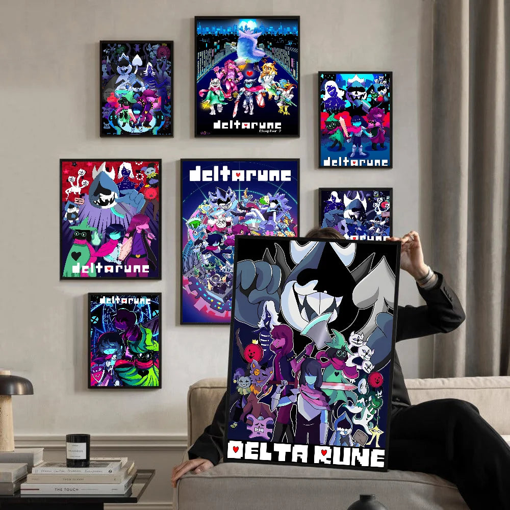 Deltarune ゲーム 高品質プリントとポスター 防水紙ステッカー コーヒーハウス バー ポスター ウォールステッカー