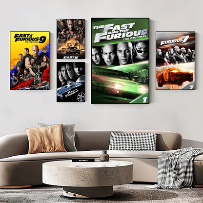 Classic Movies Fast & Furious Series Paul Walker Painting DIY Sticky Poster Fancy Wall Sticker for Living Room Bar Decoration