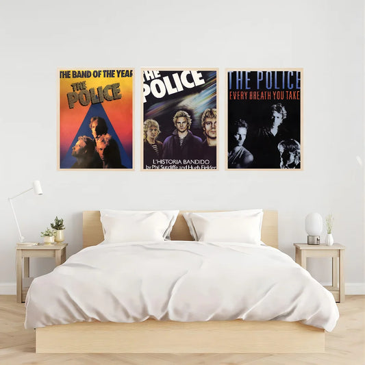 Rock Band The Police DIY Sticky Poster Fancy Wall Sticker for Living Room Bar Decoration Wall Decor