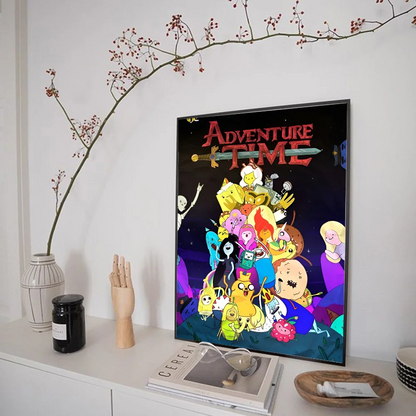 A-Adventure Cartoon T-Time Whitepaper Poster HD Quality Poster Wall Art Painting Study Room Wall Decor