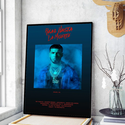 Hip Hop Rapper Anuel AA Poster Movie Sticky Posters Retro Kraft Paper Sticker DIY Room Bar Cafe Aesthetic Art Wall Painting