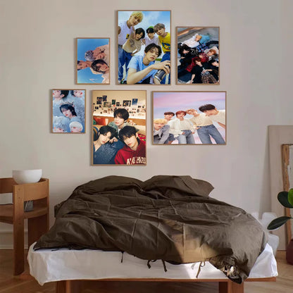 Pósteres de anime Kpop T-Tomorrow X T-Together TXT, póster adhesivo de calidad HD, arte de pared, pintura, estudio, decoración de pared