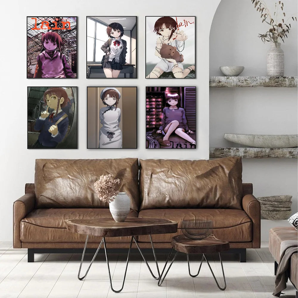 Serial Experiments Lain Vintage Posters Sticky Whitepaper Prints Posters Artwork Posters Wall Stickers