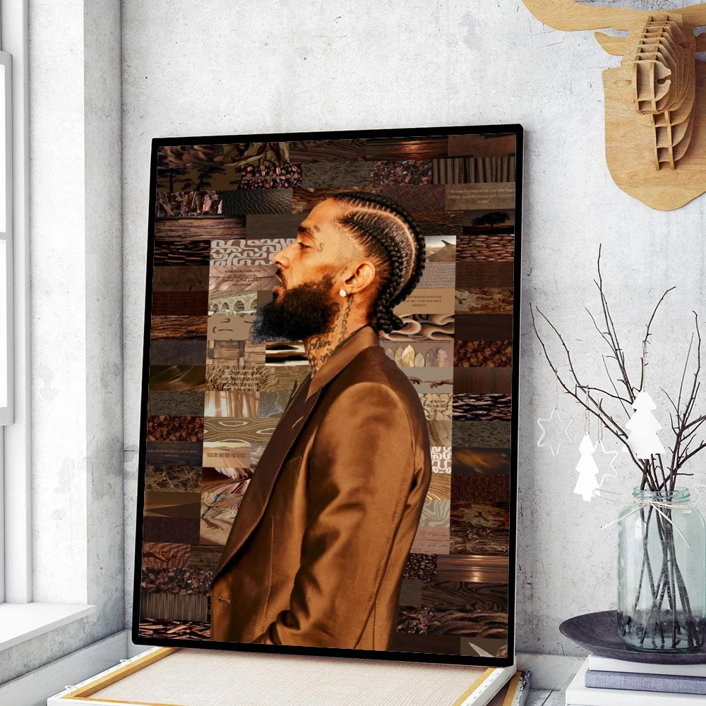 Nipsey Hussle American Rapper Poster Movie Sticky Posters Retro Kraft Paper Sticker DIY Room Bar Cafe Art Wall Painting