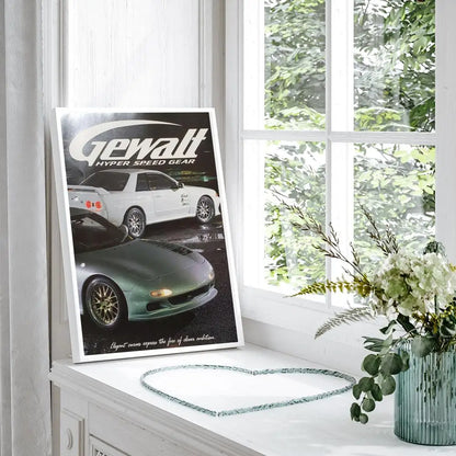 80S Japanese Cars GTR JDM Racing Magazine Posters Fancy Wall Sticker for Living Room Bar Painting Decoration Room Wall Decor