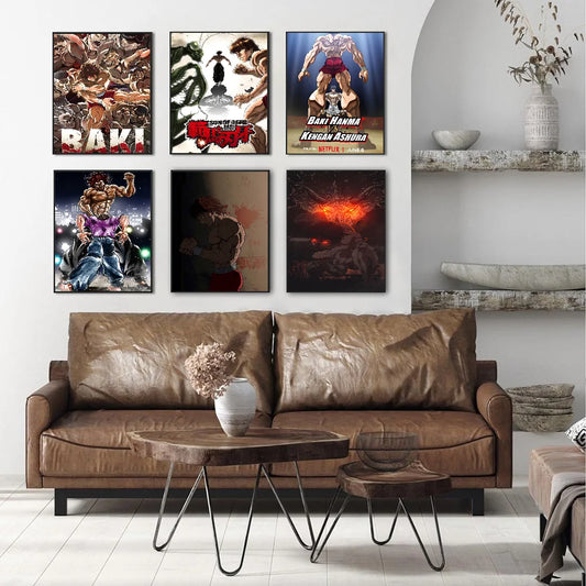 Japanese Anime Baki Hanma Self-adhesive Art Poster Whitepaper Prints Posters Artwork Home Decor