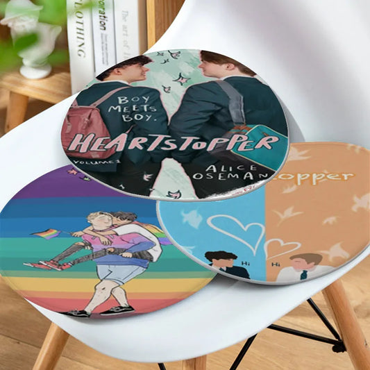 Heartstopper Round Seat Pad Household Cushion Soft Plush Chair Mat Winter Office Bar Sofa Decor Tatami