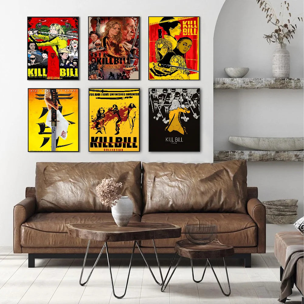 classic movie Kill Bill Self-adhesive Art Poster Whitepaper Prints Posters Artwork Aesthetic Art Wall Painting