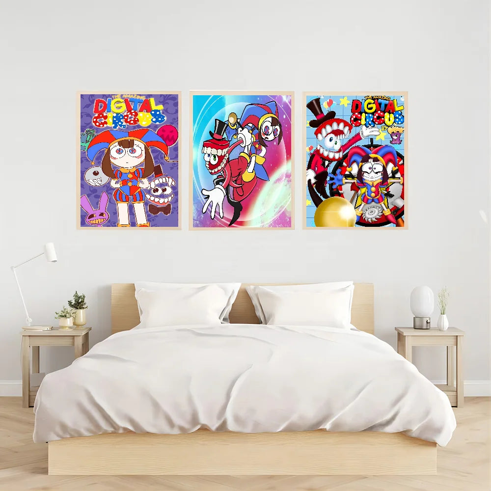 Cartoon The Amazing Digital C-Circus Whitepaper Poster Waterproof Paper Sticker Coffee House Bar Aesthetic Art Wall Painting