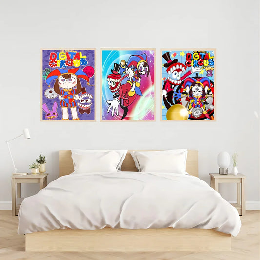 Cartoon The Amazing Digital C-Circus Whitepaper Poster Waterproof Paper Sticker Coffee House Bar Aesthetic Art Wall Painting