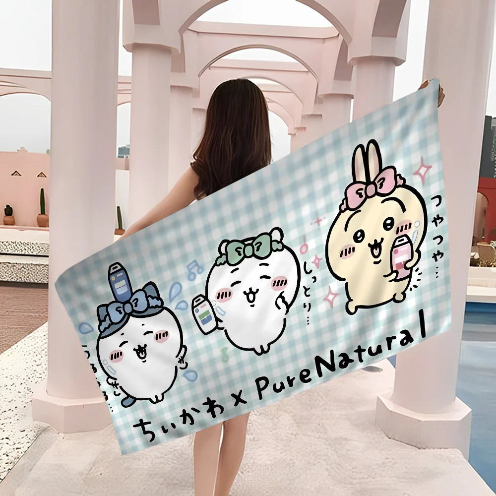 Cute C_ChiikawaS Towel Microfiber Beach Towel Absorbent Quick dry Soft Yoga Swimming Resort Mountain Climbing Towel