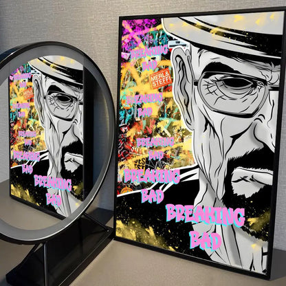 Pósteres de películas de Breaking Bad, pósteres de anime, pegatinas de pared elegantes para sala de estar, bar, estudio, hogar, sala de estar, decoración