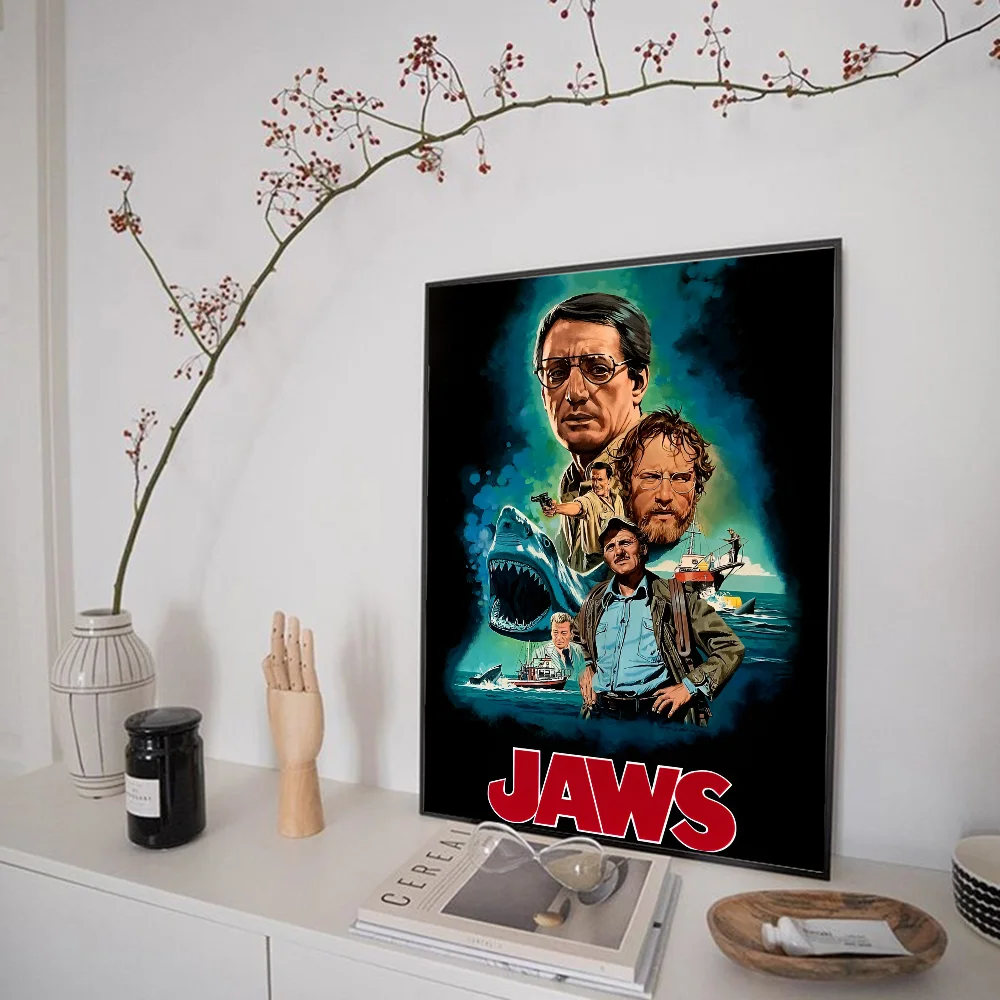 Pósteres de anime de la película JAWS, pegatinas adhesivas de papel impermeables para cafeterías, bares, decoración de habitaciones kawaii