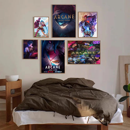 A-Arcane L-League of L-Legends Self-adhesive Art Poster Whitepaper Prints Posters Artwork Aesthetic Art Wall Painting