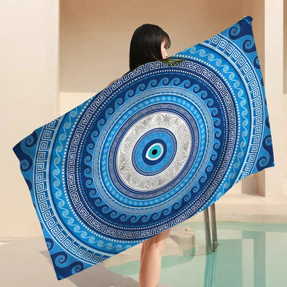 Evil Eye Towel Microfiber Beach Towel Absorbent Quick dry Soft Yoga Swimming Resort Mountain Climbing Towel