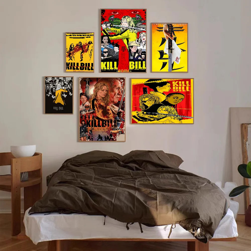 classic movie Kill Bill Self-adhesive Art Poster Whitepaper Prints Posters Artwork Aesthetic Art Wall Painting