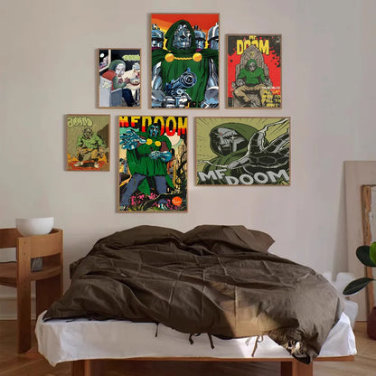 MF Doom Madlib DIY Sticky Poster Fancy Wall Sticker for Living Room Bar Decoration Wall Decor