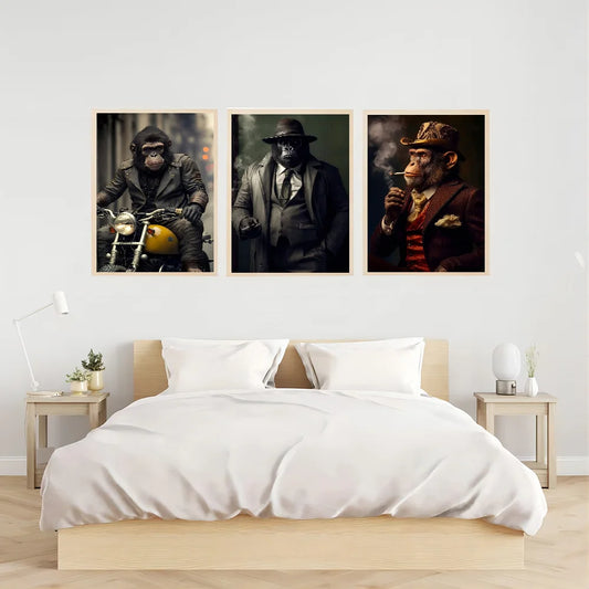 Gorilla Wear Suit Wall Art Whitepaper Poster HD Quality Poster Wall Art Painting Study Room Wall Decor