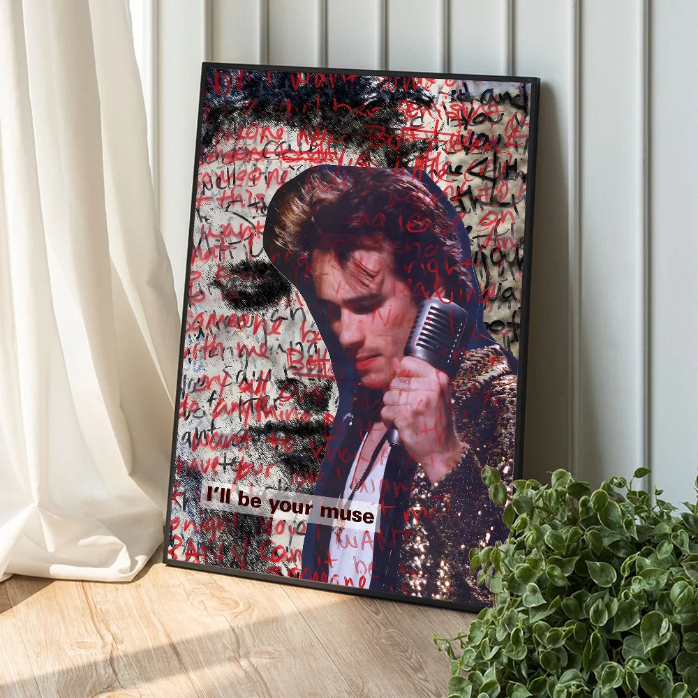 Retro Jeff Buckley Pop Singer  Anime Posters Sticky HD Quality Wall Art Retro Posters for Home Kawaii Room Decor