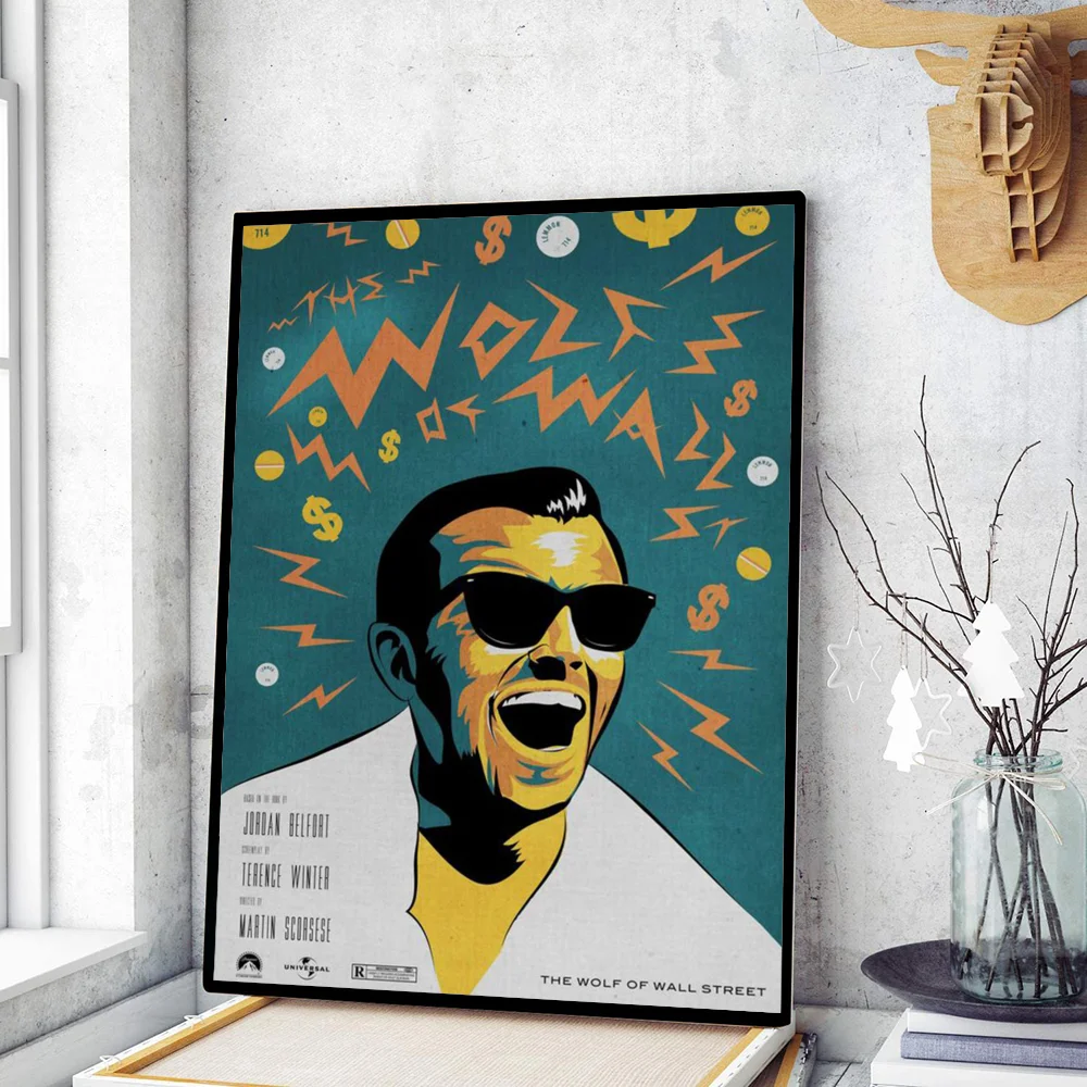 Graffiti Art The Wolf of Wall Street Poster Movie Sticky Posters Retro Kraft Paper Sticker DIY Room Bar Cafe Wall Painting