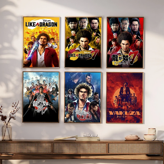 Yakuza Like a Dragon Game Classic Vintage Posters Vintage Room Bar Cafe Decor Stickers Wall Painting