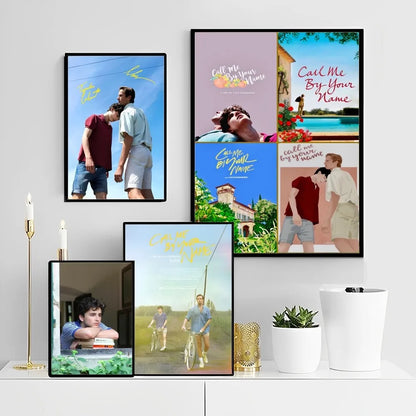 Gay Love Movie Call Me By Your Name Timothee Chalamet Movie Self-adhesive Art Poster Retro Kraft Paper Sticker DIY Room Bar Cafe