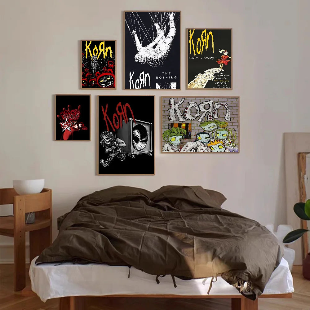 Pósteres de películas clásicas de K-korn-Rock, pegatinas de papel resistentes al agua, decoración de cafeterías y bares, pegatinas de pared artísticas