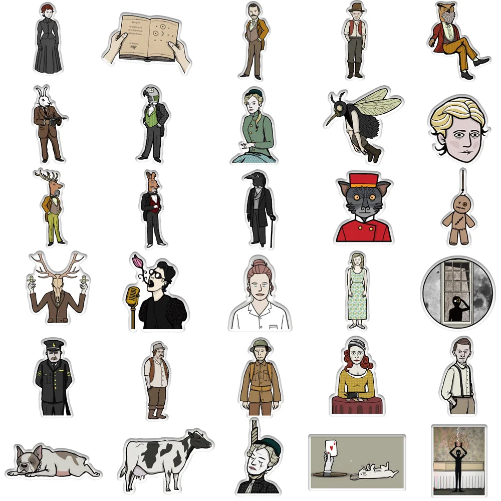 60pcs Cartoon Comics Rusty Lake Stickers for Luggage Scrapbook Firdge Decoration Retro Creative Funny Waterproof