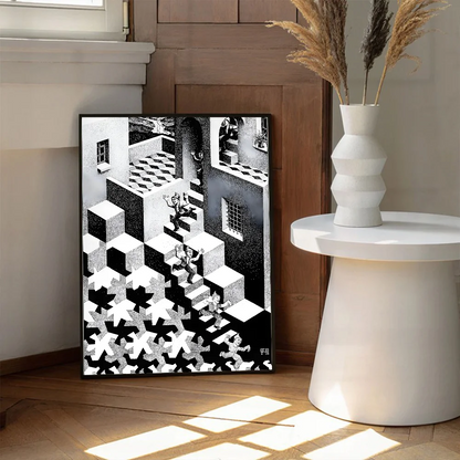 Artwork Escher Surreal Geometric Abstract Artist Classic Movie Posters HD Quality Poster Wall Art Painting Study Nordic