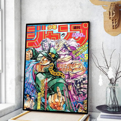 Anime JoJo Bizarre Adventure Retro WhitePaper Sticky Posters Wall Sticker DIY Living Room Bar Cafe Posters game Wall Decoration