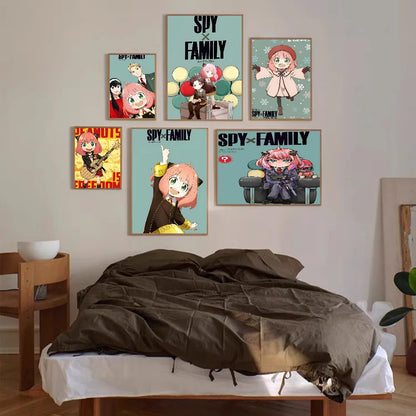 Póster de Anime Spy X Family Anya Whitepaper en calidad HD, arte de pared, pintura, decoración de pared para sala de estudio