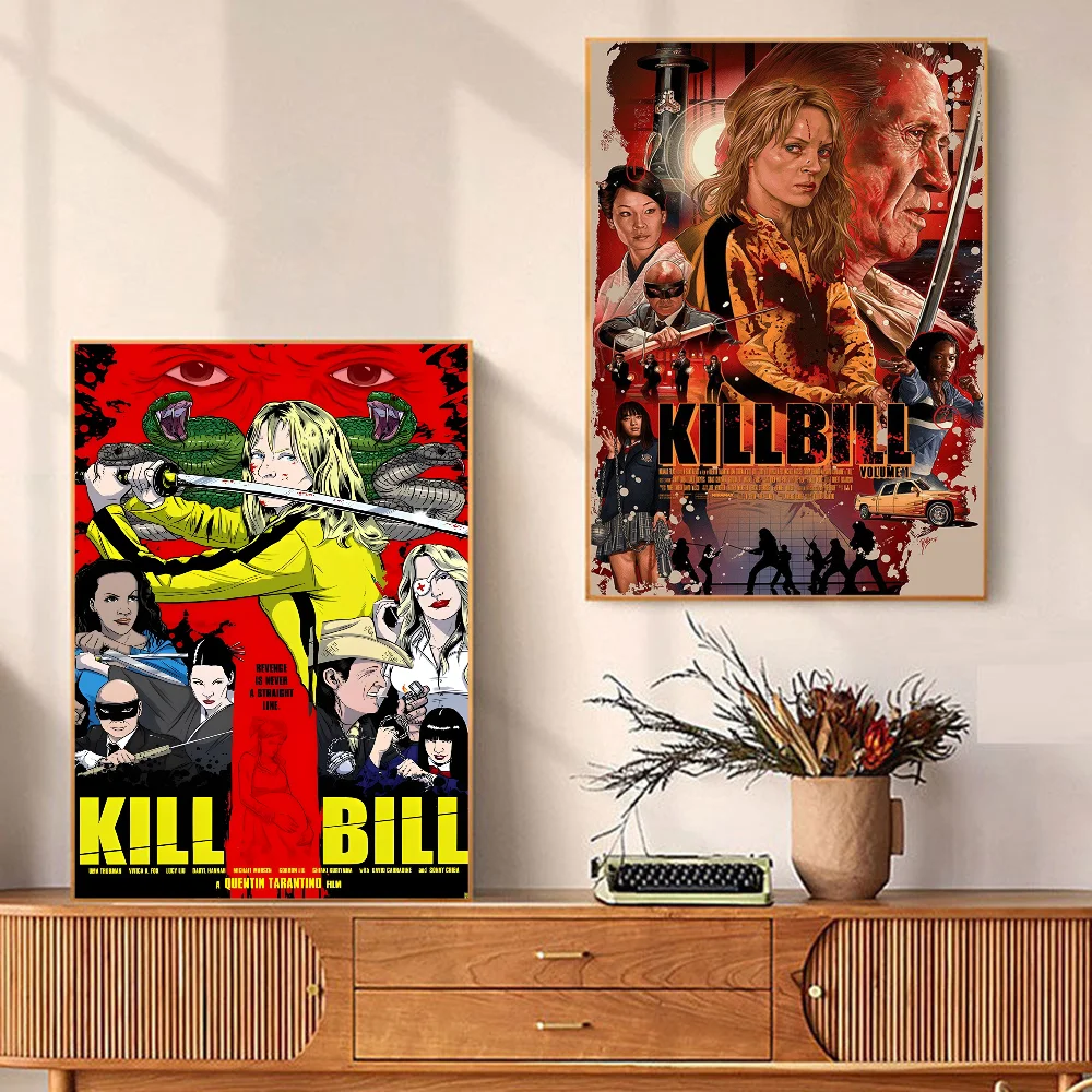 classic movie Kill Bill Self-adhesive Art Poster Whitepaper Prints Posters Artwork Aesthetic Art Wall Painting