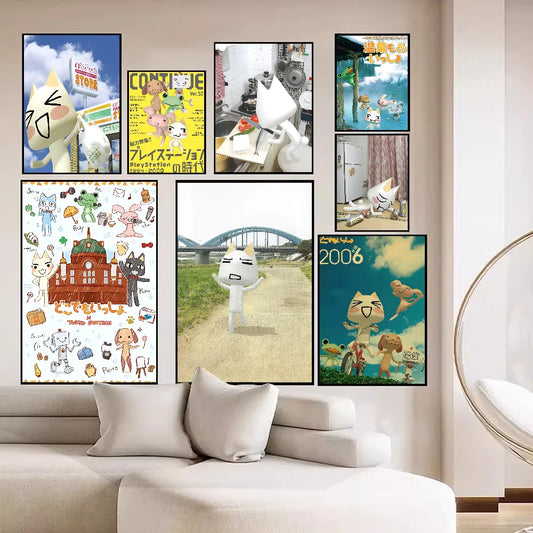 Inoue toro CUTE Cat Whitepaper Poster HD Quality Poster Wall Art Painting Study Room Wall Decor