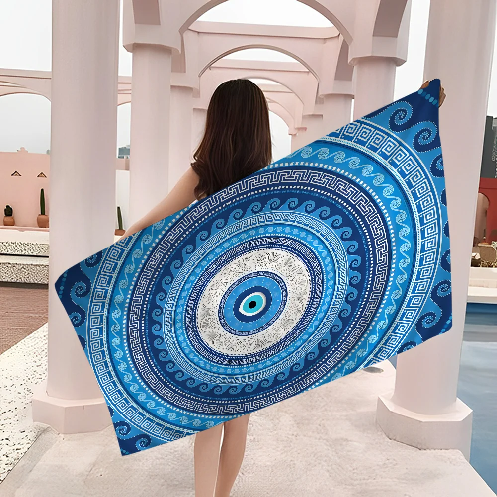 Evil Eye Towel Microfiber Beach Towel Absorbent Quick dry Soft Yoga Swimming Resort Mountain Climbing Towel