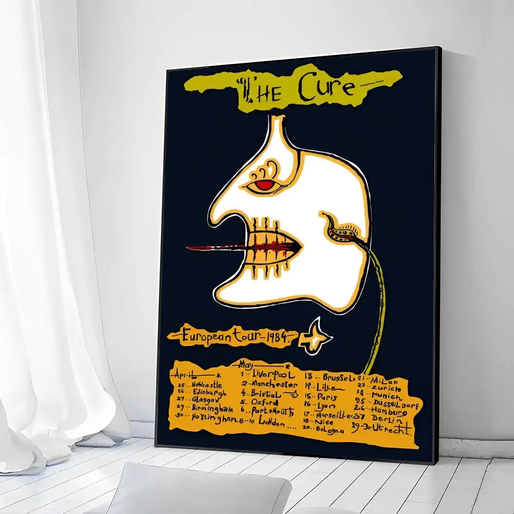 The Cure Posters Waterproof Paper Sticker Self-adhesive Art Poster Kraft Paper Sticker DIY Room Bar Cafe Decorative Painting