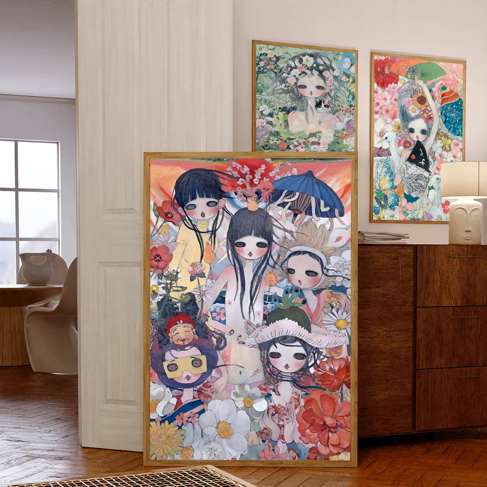 1PC Aya Takano Anime  Movie Sticky Posters Retro Kraft Paper Sticker DIY Room Bar Cafe Aesthetic Art Wall Painting