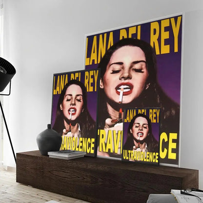 Póster de Lana Del Rey Lust for Life, pósteres de anime, pósteres retro de arte de pared de calidad HD adhesivos para decoración de habitaciones kawaii del hogar