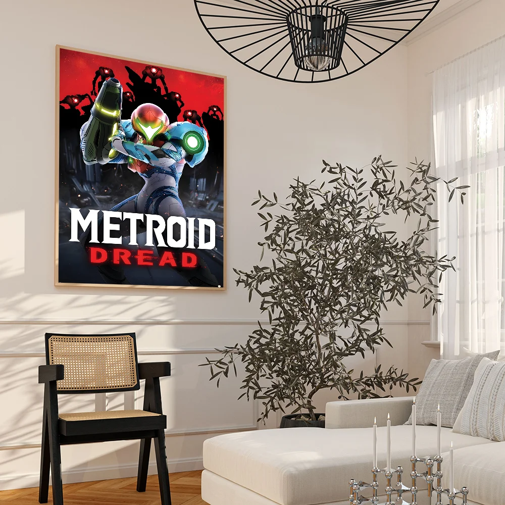 Game M-Metroids Poster Anime Posters Sticky HD Quality Wall Art Retro Posters for Home Kawaii Room Decor