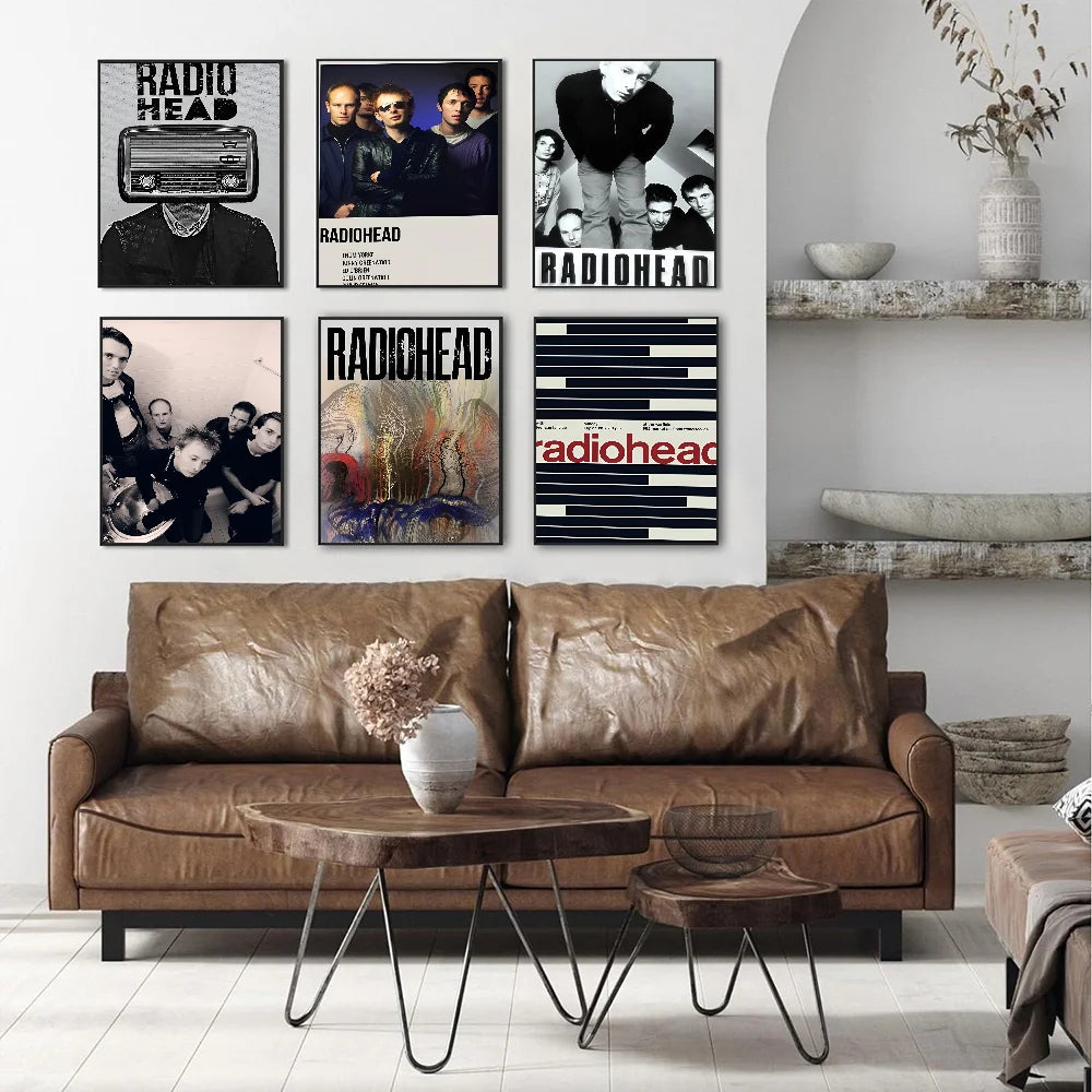 Radiohead Anime Posters Sticky HD Quality Wall Art Retro Posters for Home Kawaii Room Decor