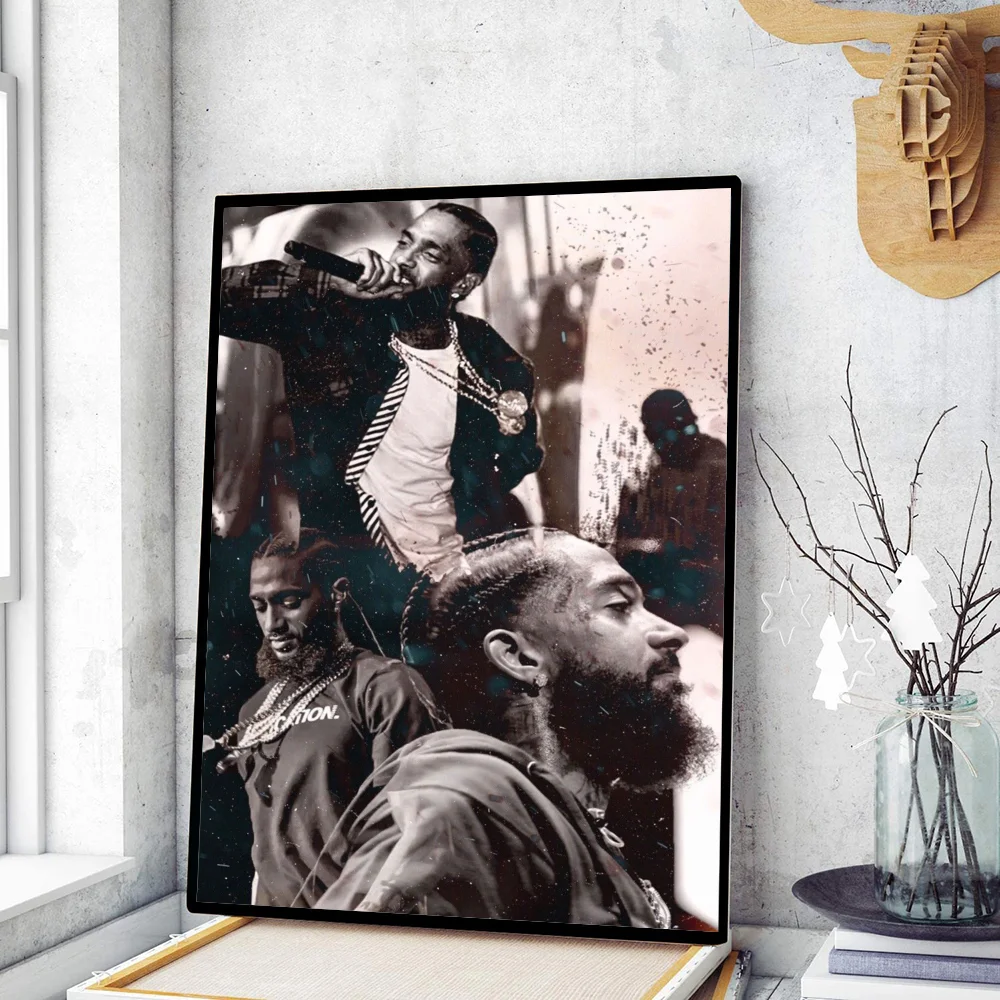 Nipsey Hussle American Rapper Poster Movie Sticky Posters Retro Kraft Paper Sticker DIY Room Bar Cafe Art Wall Painting