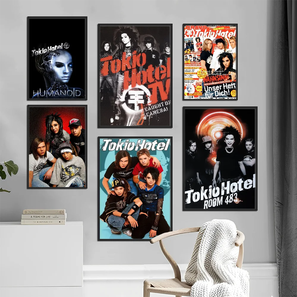 Tokio Hotel Band Poster Movie Sticky Posters Retro Kraft Paper Sticker DIY Room Bar Cafe Aesthetic Art Wall Painting