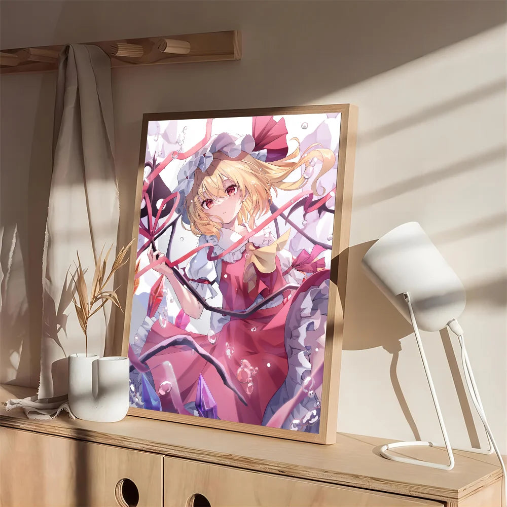 Touhou Project Flandre Scarlet Self-adhesive Art Poster Whitepaper Prints Posters Artwork Aesthetic Art Wall Painting