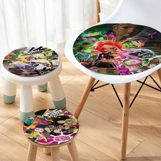 Game S-Splatoon 3 Tie Rope Chair Mat Soft Pad Seat Cushion For Dining Patio Home Office Indoor Outdoor Garden Seat Mat