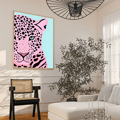 Póster con diseño de leopardo salvaje, tigre, flor, arcoíris, chica con poder, impresiones en papel Kraft, decoración de pared para el hogar, cafetería, bar, pintura estética