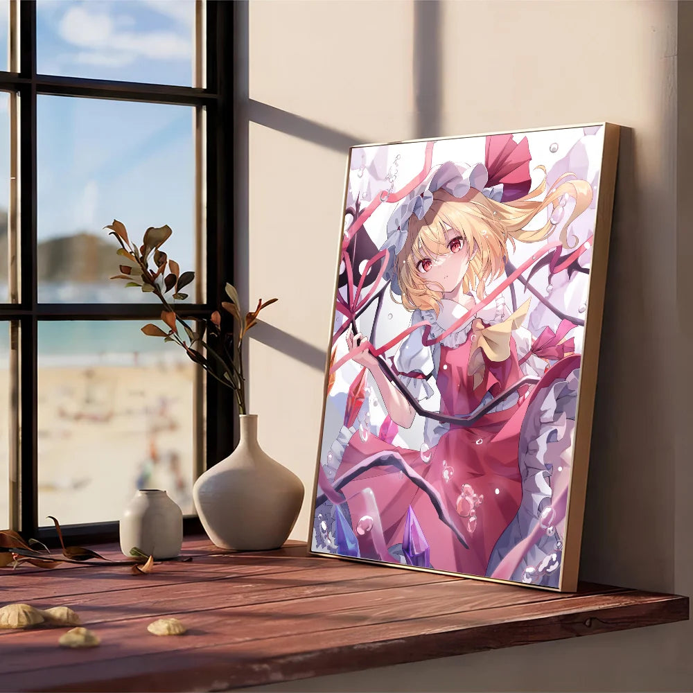 Touhou Project Flandre Scarlet Self-adhesive Art Poster Whitepaper Prints Posters Artwork Aesthetic Art Wall Painting