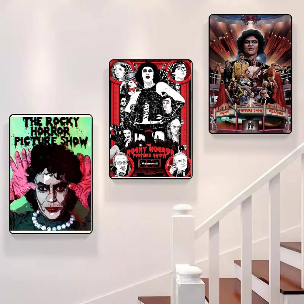 Pósteres de anime de la película Rocky Horror Picture Show, decoración adhesiva, pintura, arte de pared, papel Kraft blanco, decoración de pared